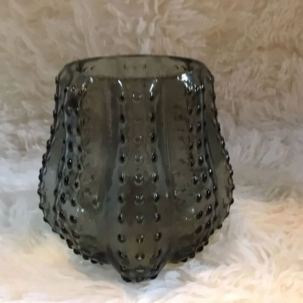 Smokey Black Cactus Vase Planter Candle Trinket Holder Southwestern Desert